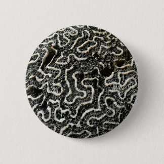 Black and White Coral II Abstract Nature Photo Pinback Button