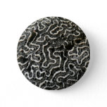 Black and White Coral II Abstract Nature Photo Pinback Button