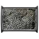 Black and White Coral II Abstract Nature Photo Serving Tray