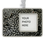 Black and White Coral II Abstract Nature Photo Silver Plated Framed Ornament