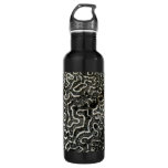 Black and White Coral II Abstract Nature Photo Stainless Steel Water Bottle