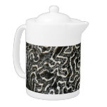 Black and White Coral II Abstract Nature Photo Teapot