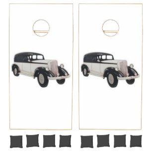 Black and white cornhole set