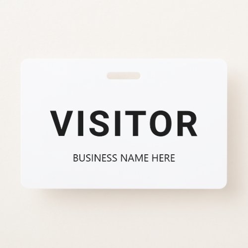 Black and White Corporate Business Visitor Badge