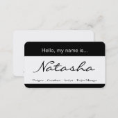 Black and White Corporate Name Tag - Business Card (Front/Back)