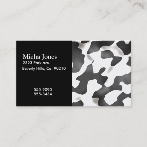Black And White Country Cow Pattern Business Card