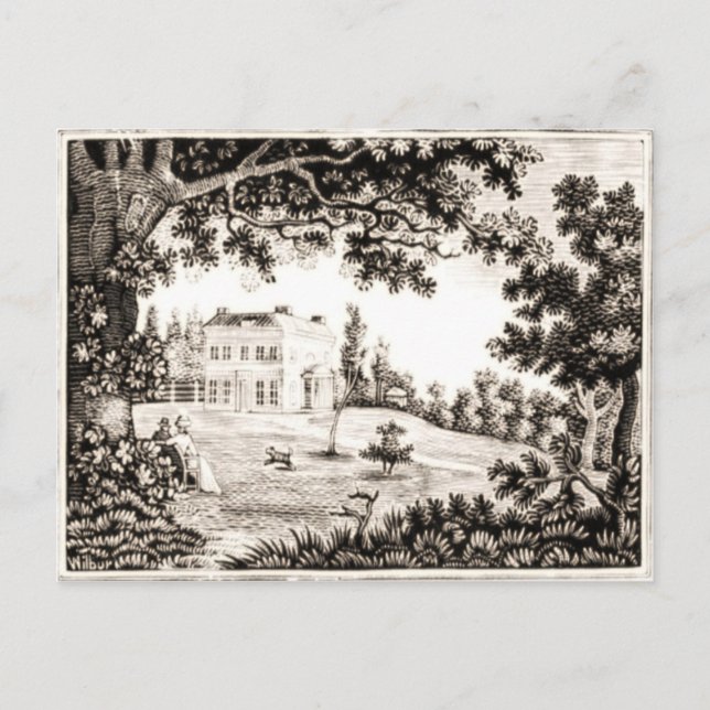 Black and White Country House Postcard (Front)