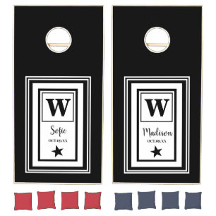 Black and white couple Cornhole Set