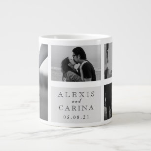 Black and White Couple Photo Wedding Giant Coffee Mug