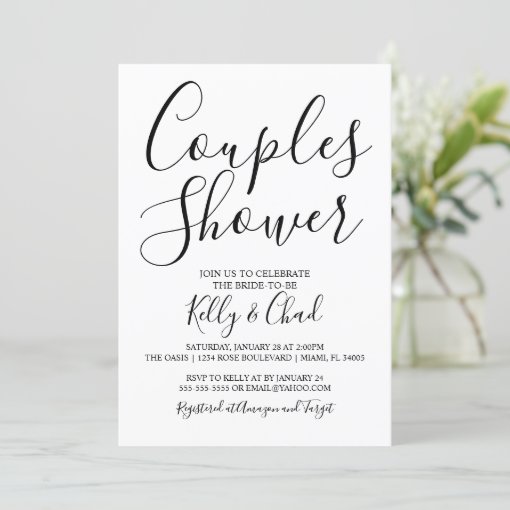 Black and White Couples Shower Invitation | Zazzle