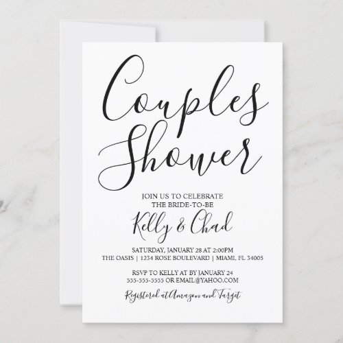 Black and White Couples Shower Invitation