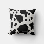 Black And White Cow Animal Pattern Print Throw Pillow at Zazzle