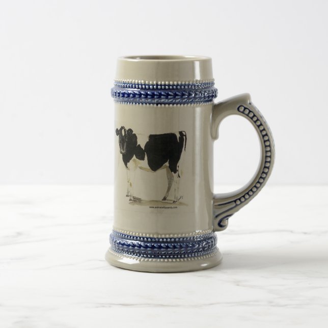 black and white cow beer stein (Right)