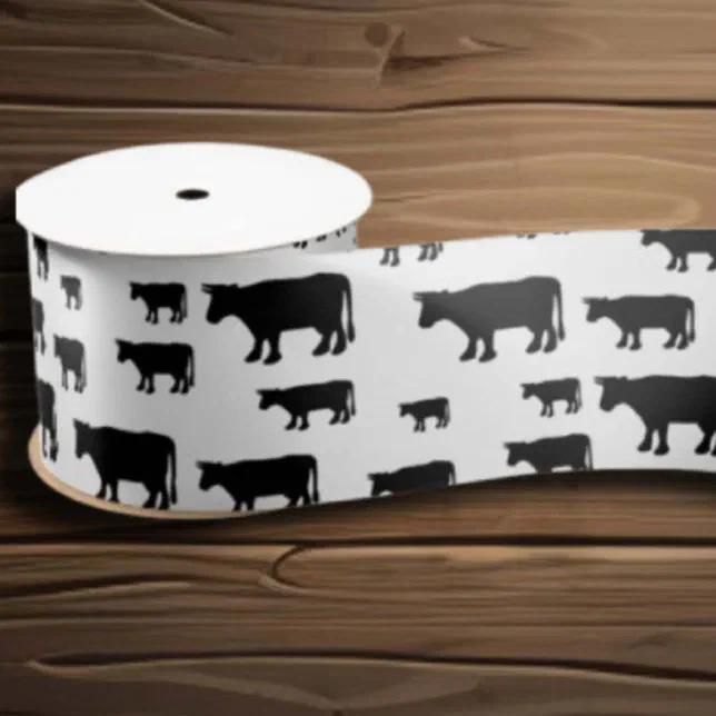 Black and White Cow Breeds Satin Ribbon Zazzle