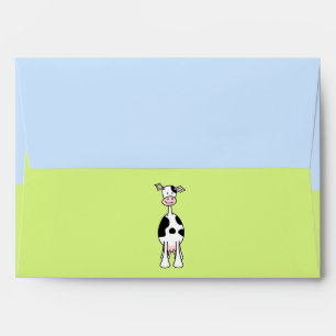 Black and White Cow Cartoon, Cute Animal Envelope