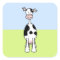 Black and White Cow Cartoon. Front.