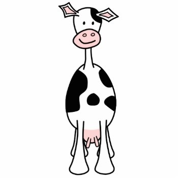 Black And White Cow Cartoon. Front. Statuette by Animal_Art_By_Ali at Zazzle