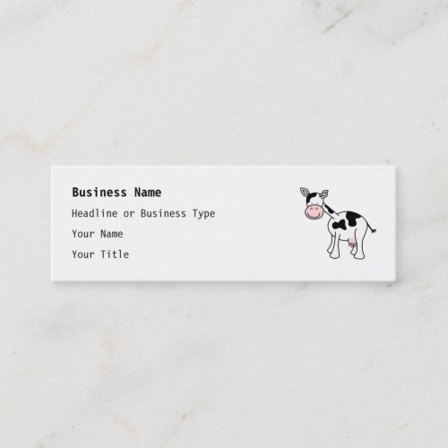 Black and White Cow Cartoon. Business Card Templates
