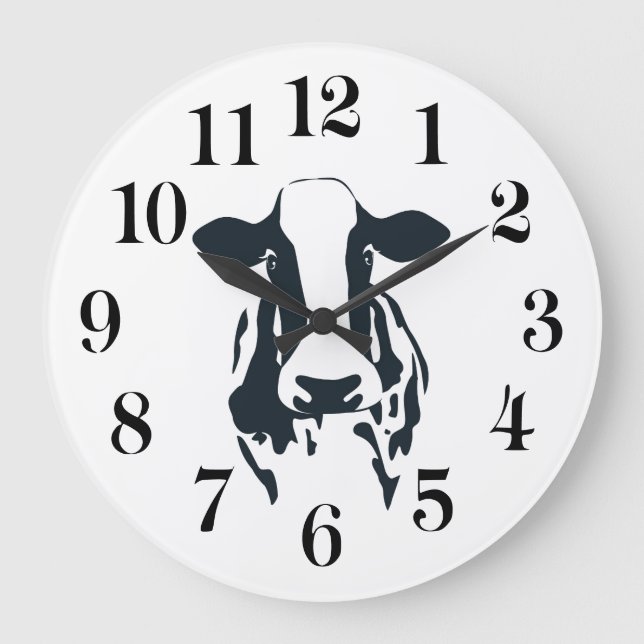 Black and White Cow Clock (Front)