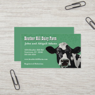 Black and White Cow Dairy Farm Business Card