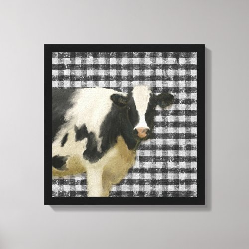 Black and White Cow Farmhouse Rustic Country Canvas Print