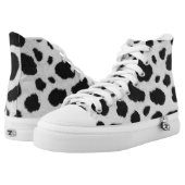 Black and white cow faux fur pattern High-Top sneakers (Pair)