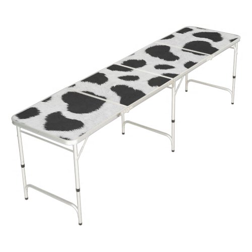 Black and white cow fur texture beer pong table