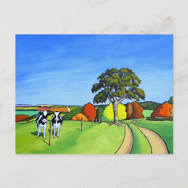 Black and White Cow Gifts Postcard (Front)