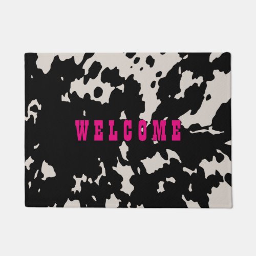 Black and White Cow Hide Doormat