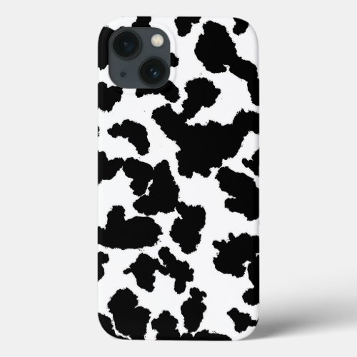 Black And White Cow Hide Fur  iPhone 13 Case