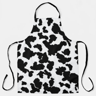 Black And White Cow Hide Fur Pattern Apron