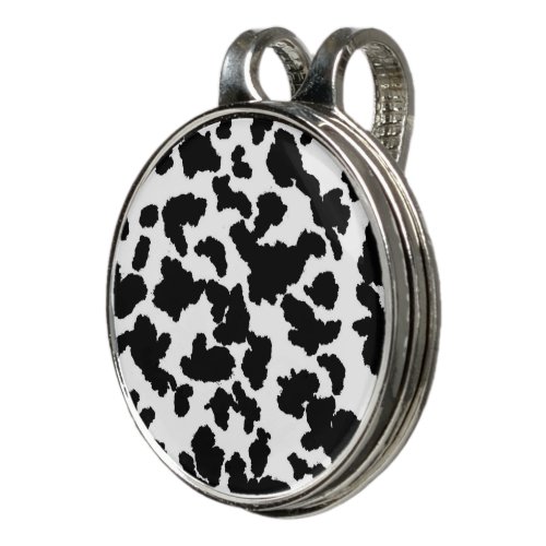 Black And White Cow Hide Fur Pattern  Golf Hat Clip
