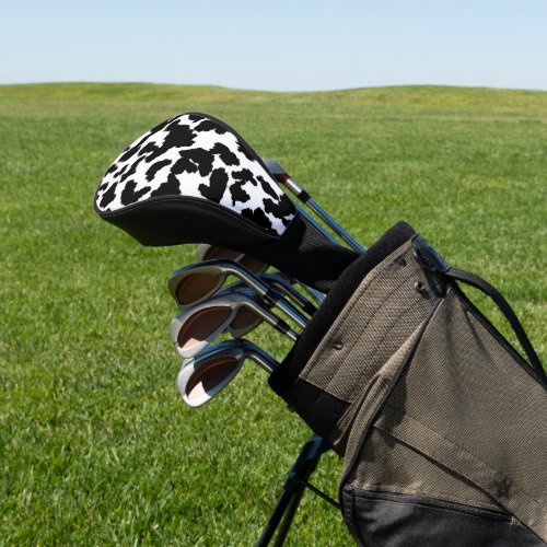 Black And White Cow Hide Fur Pattern  Golf Head Cover