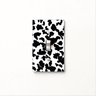 Black And White Cow Hide Fur Pattern Light Switch Cover