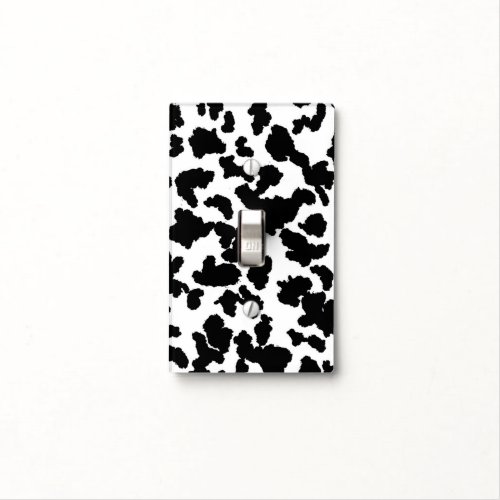 Black And White Cow Hide Fur Pattern Light Switch Cover