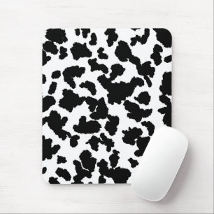 Black And White Cow Hide Fur Pattern Mouse Pad