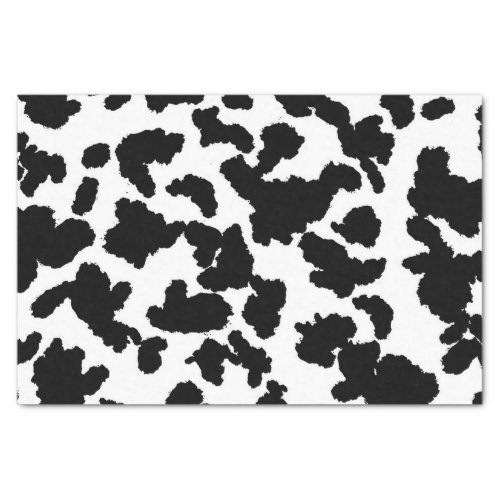 Black And White Cow Hide Fur Pattern Tissue Paper