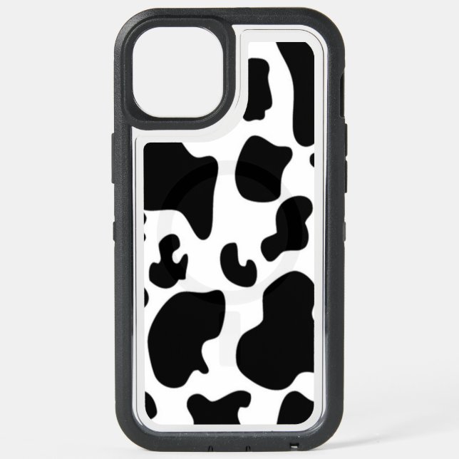 Black and White Cow iPhone 15 Plus Case (Back)