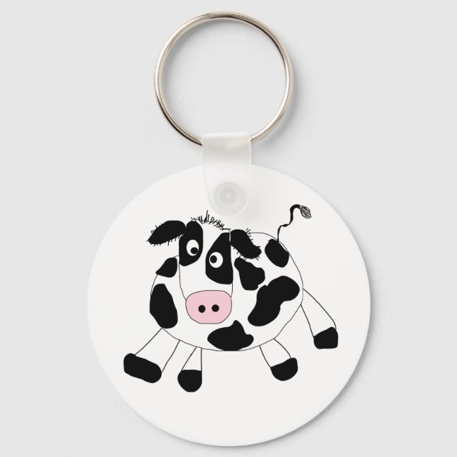 Black and White Cow Keychain (Front)