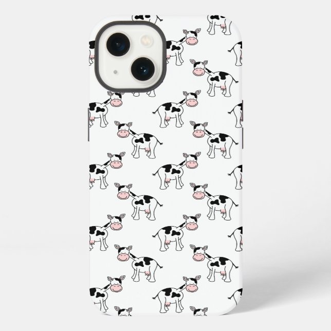Black and White Cow Pattern. Iphone Case (Back)