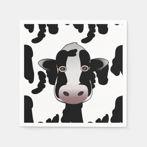 Black and White Cow Pattern Napkins
