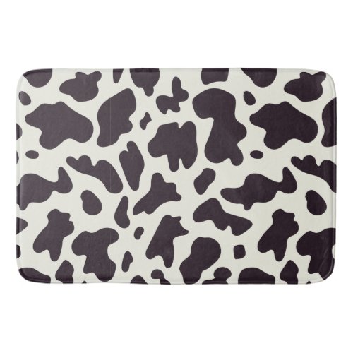 Black and White Cow Pattern Print  Bath Mat