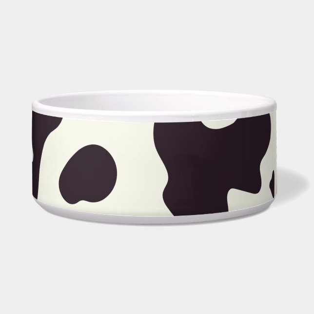 Black and White Cow Pattern Print Bowl (Front)