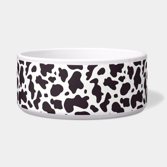 Black and white Cow Pattern Print Bowl (Front)