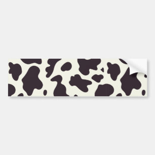 Black and White Cow Pattern Print Bumper Sticker