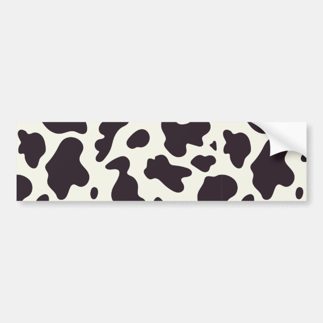 Black and White Cow Pattern Print  Bumper Sticker (Front)