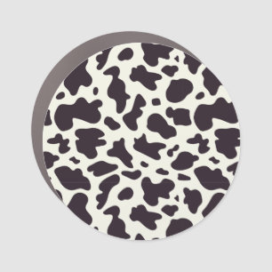 Black and White Cow Pattern Print Car Magnet