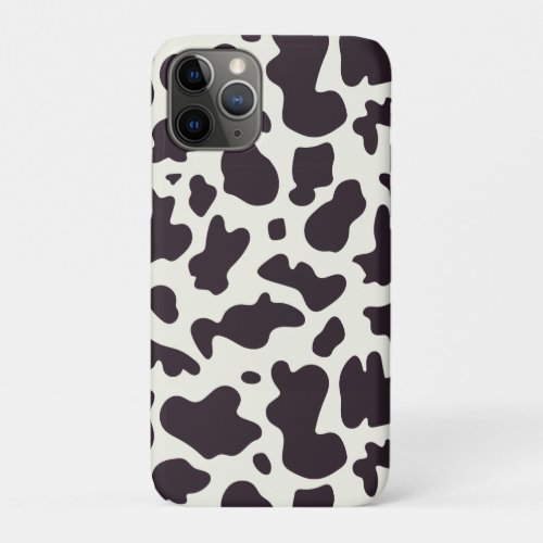 Black and White Cow Pattern Print iPhone 11 Pro Case