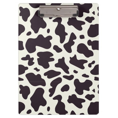 Black and White Cow Pattern Print Clipboard