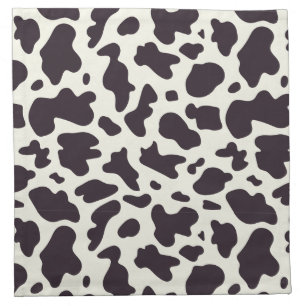 Black and White Cow Pattern Print  Cloth Napkin